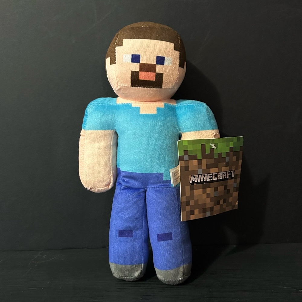 2022 Mojang Minecraft Steve Plush, 9 Inches Tall, Tags Intact